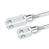 Clutch simulator clevis forks installed on the pedal box